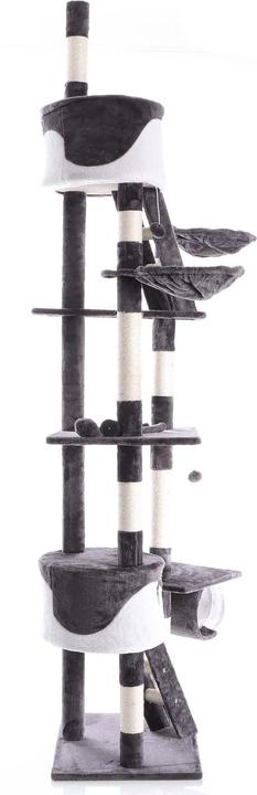 Produktbild Wiltec Kratzbaum 240–260cm grau/weiss Katzenkratzbaum deckenhoch Kletterbaum (260 cm, Weiss, Grau)