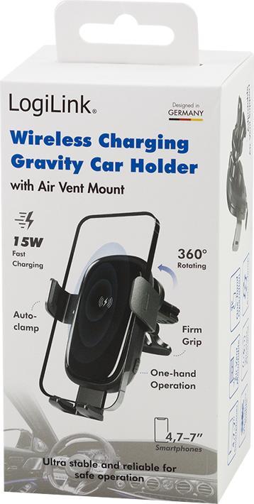 Immagine prodotto LogiLink Base di ricarica wireless per smartphone per la bocchetta dell'aria dell'auto