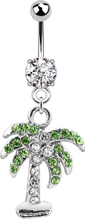 Produktbild Star Piercing Banane silber mit Anhänger Palme silber (Chirurgenstahl 316L, ohne Messing)