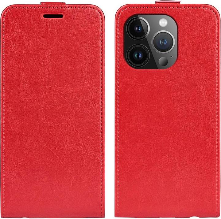 Actual product image Cover-Discount iPhone 15 Pro - Classic Flip Case vertical red (Apple iPhone 15 Pro)