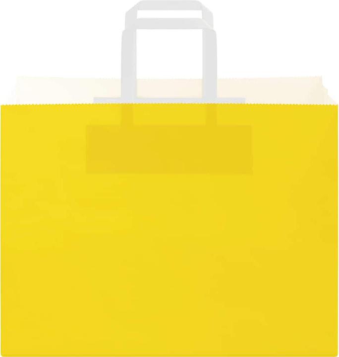 Produktbild VidaXL Kraftpapiertüten 50 Stk. mit Henkel Gelb 32x17x25 cm Papiertüte (Geschenktüte, 50 x)
