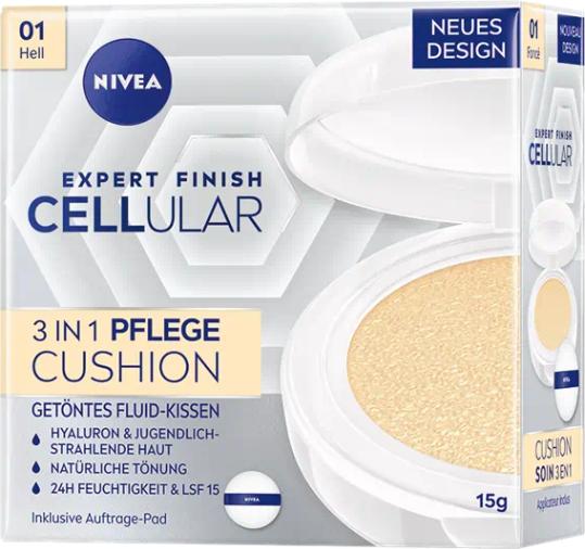 NIVEA Cellular Expert Finish 3in1 Pflege Cushion Hell (01 Hell)