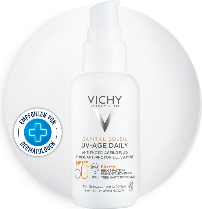 Actual product image Vichy Capital Soleil Fluid UV-AGE (Sun cream face, SPF 50+, 40 ml, 65 g)