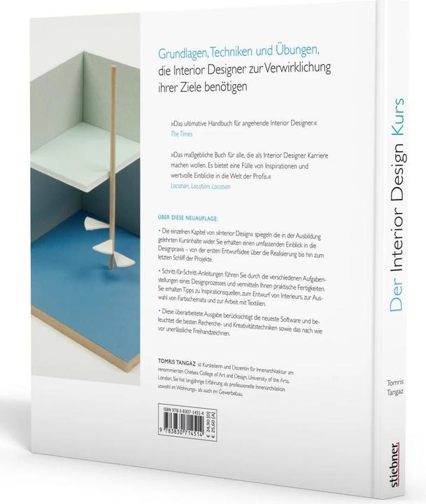 Image du produit Der Interior Design Kurs Grundlagen, Techniken und Übungen zur Innenarchitektur (Allemand, Tomris Tangaz, 2019)