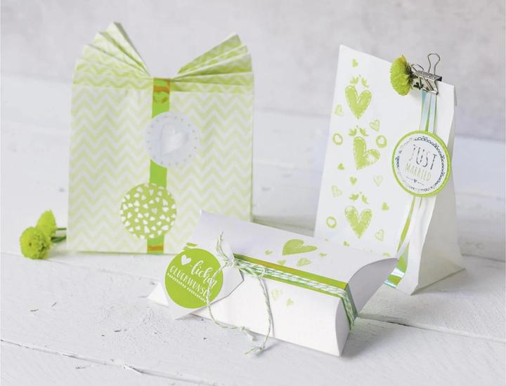 Image du produit Heyda Sac en papier 12 pièces Vert (Pochette cadeau, 12 x)