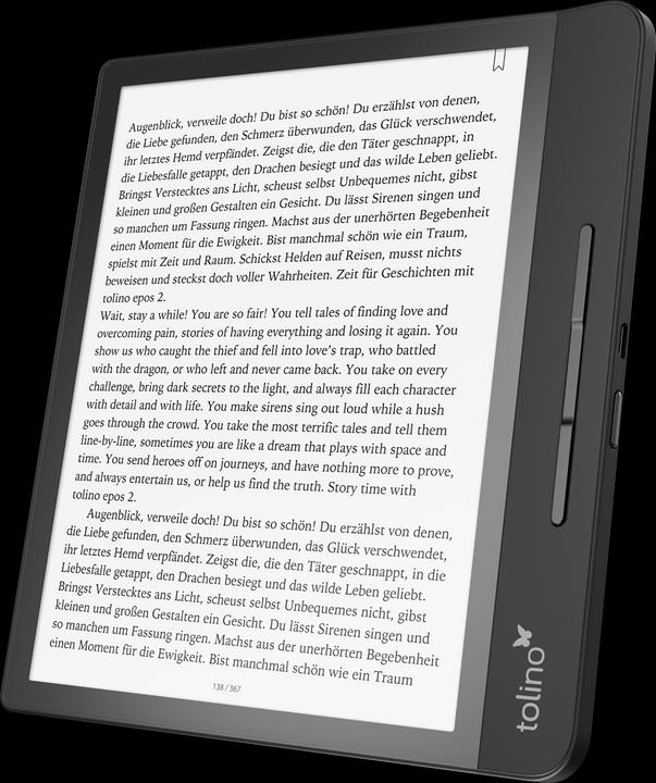 Produktbild tolino epos 2 (8", 8 GB, Black)