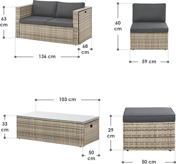 Produktbild Juskys Polyrattan Lounge Salou