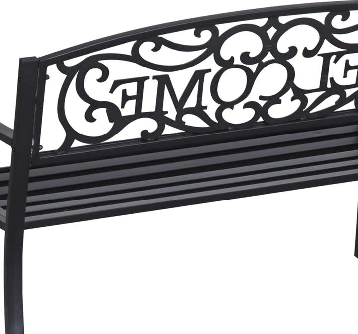 Image du produit Outsunny Gartenbank Eisen, pulverbeschichtet Schwarz