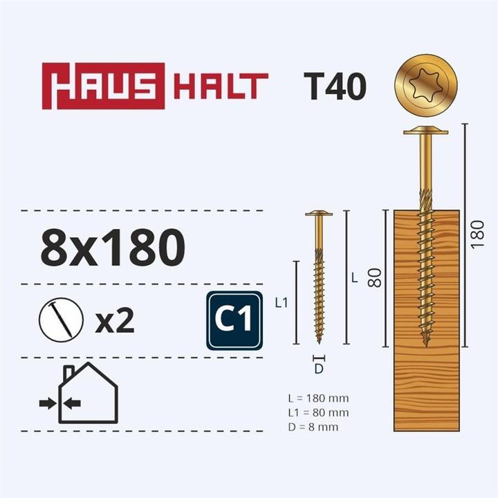 Haushalt CHIP SCR TORX 8X180 YEL ZN WKCP(2)