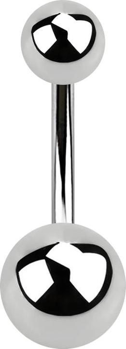 Produktbild Star Piercing Banane Innengewinde silber mit zwei Kugeln (Chirurgenstahl 316L)