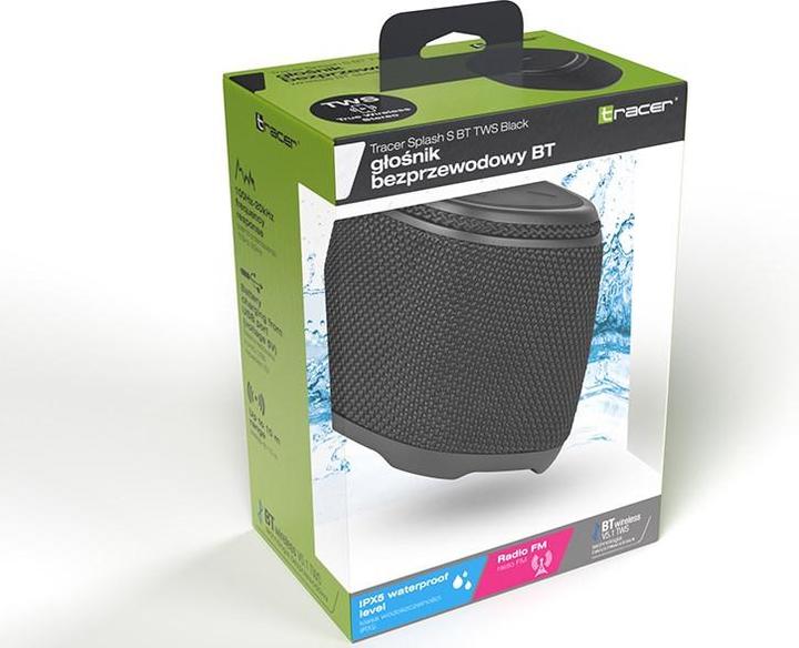 Actual product image Tracer Tra Speaker Splash S BLUETOOTH Black (5 h, Rechargeable battery operated)
