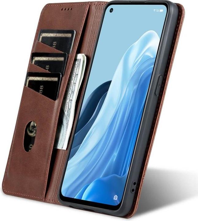 Produktbild Cover-Discount OPPO Reno8 Lite - Stand Flip Case Hülle braun (Oppo Reno 8 Lite 5G)
