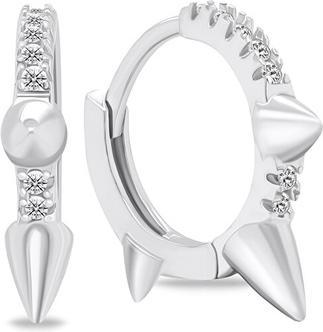 Actual product image Brilio Silver - Original silver hoop earrings with spikes EA685W