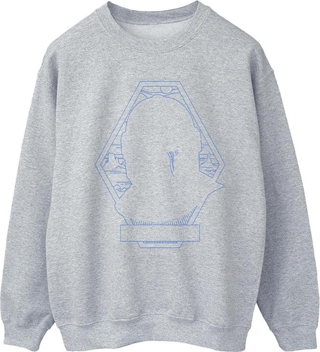 Actual product image Star Wars Womens/Ladies The Mandalorian Outline Helm Diamond Sweatshirt (XL)