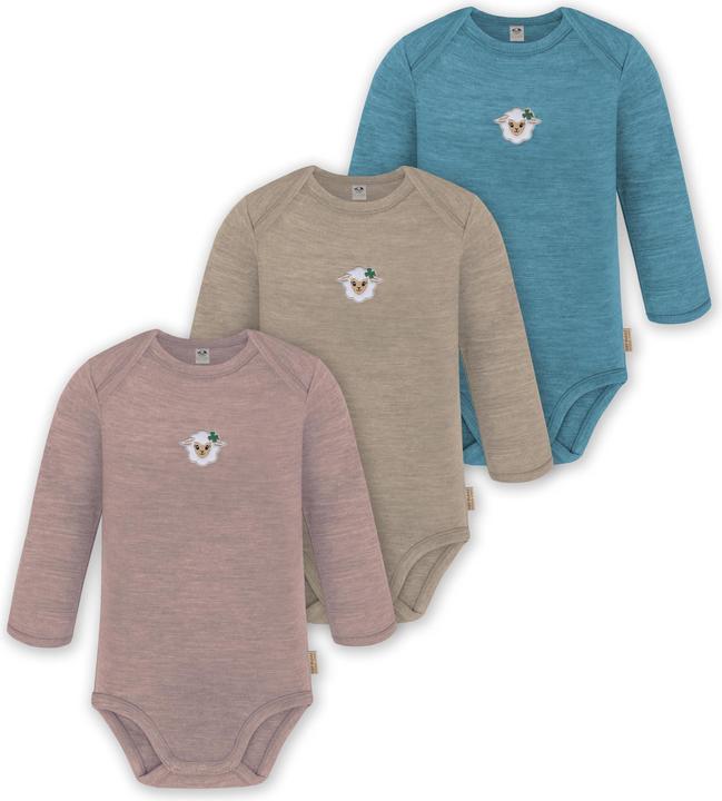 Normani 3er Pack Baby Merino Body Langarm „Auckland" - 9375