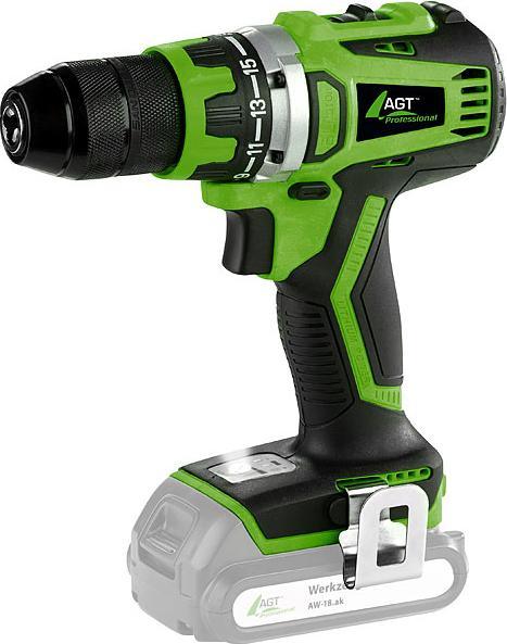 AGT Professional Perceuse-visseuse sans fil AW-18.bs, moteur sans balais, 20 V (sans batterie) (Fonctionnement sur batterie)