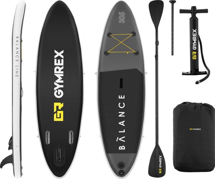 Produktbild Gymrex Stand Up Paddle Board Aufblasbar Surfboard Surf Paddel SUP 135 kg 305x9x15cm