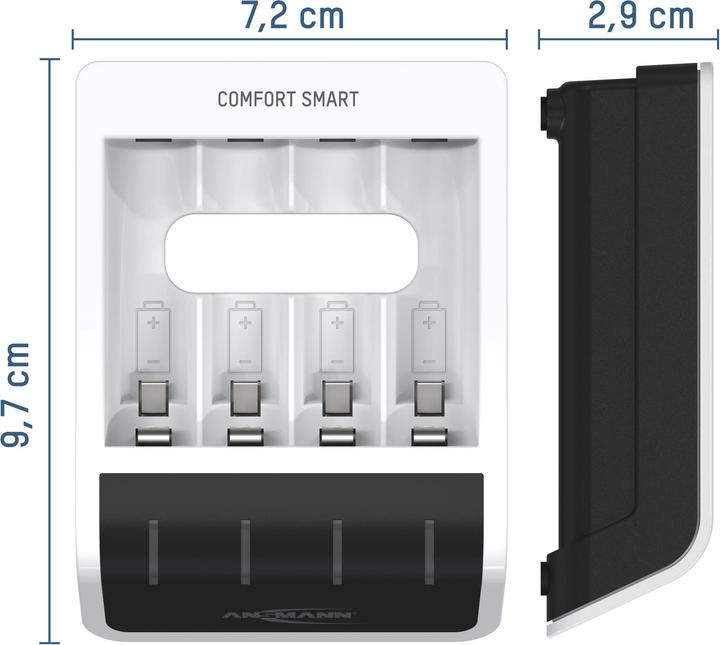 Produktbild Ansmann Comfort Smart Ladegerät (1 Stk., AAA, AA, 800 mAh, Ladegerät inkl. Akku)