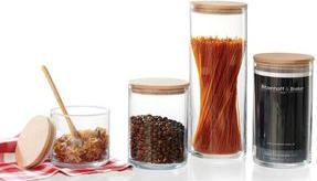 Produktbild Ritzenhoff & Breker Vorratsgals "FAIA", rund, 1,3 l aus Glas, zylindrisch, Buchenholzdeckel mit Silikon (1.30 l)