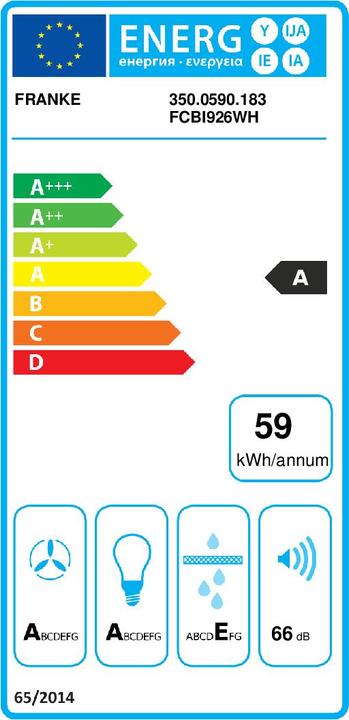 Energy Label Franke Maris Deckenhaube (Ceiling hood)