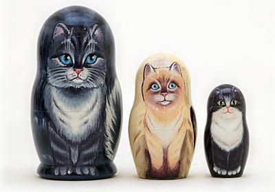 Produktbild Golden Cockerel Babuschka Katzen 3 Stück