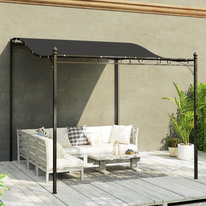 Produktbild Swisshandel24 2,5x3m Pergola, Wandmontage, Ablauflöcher, Schattendach, Dunkelgrau (248 cm, 298 cm)