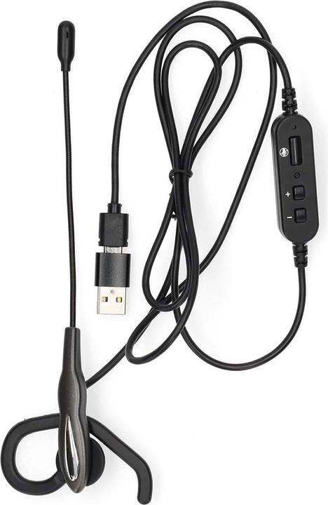 Produktbild Nedis PC-Headset - Im Ohr - Mono - USB Type-A/USB Type-C - Klappbarer Mikrofon - Schwarz (Kabelgebunden, USB-C)