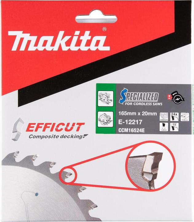 Produktbild Makita Sägeblatt 165x1,5x20, 24Z EFFICUT