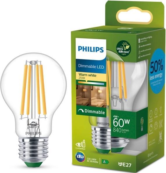 Productafbeelding Philips Ultra Efficiënt (E27, 4 W, 840 lm, 1 x, A)