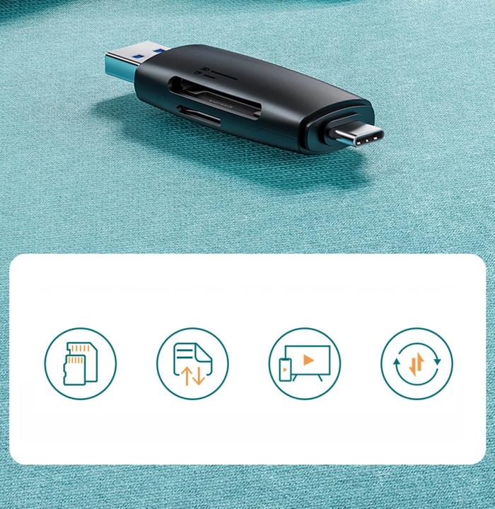 Produktbild Ugreen CM304 USB + USB-C Adapter Card Reader SD + microSD (black) (USB-C)