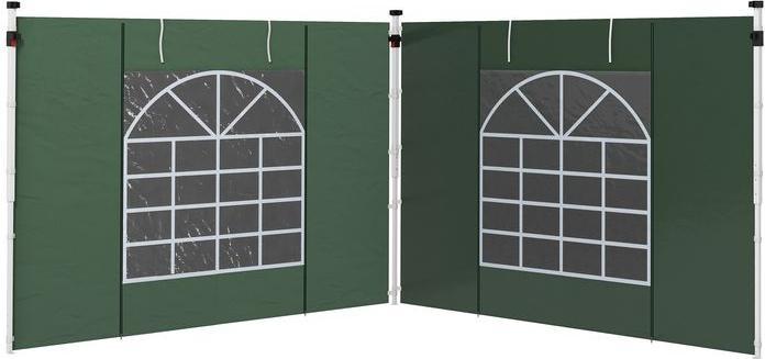 Produktbild Swisshandel24 2er-Set Seitenteile für Pavillon 3x3/3x6 m, Klettverschluss, Oxfordstoff, Grün (195 cm, 295 cm)