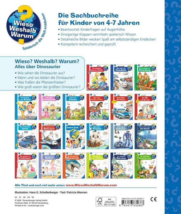 Immagine prodotto Ravensburger Alles über Dinosaurier (Tedesco, Patricia Uomo, Hans Schellenberger, 2014)