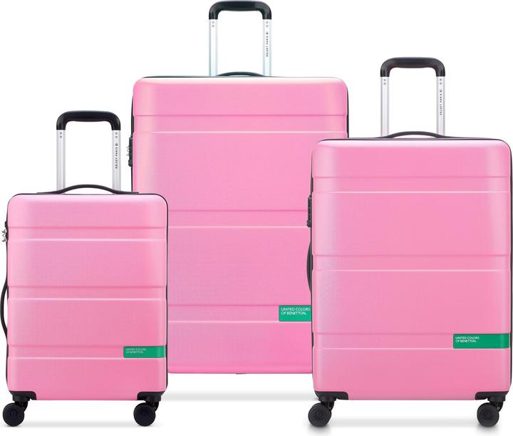 Delsey x United Colors of Benetton Now Hardside 4-Rollen Kofferset 3 tlg. mit Dehnfalte (192 l, XL (ab 115l))