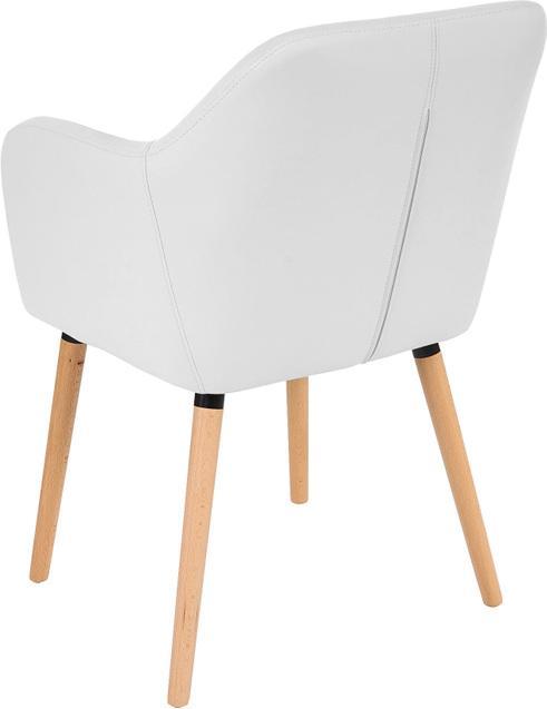 Produktbild Swisshandel24 Esszimmerstuhl Malmö T381, Stuhl Küchenstuhl, Retro 50er Jahre Design Kunstleder, weiss, helle Beine