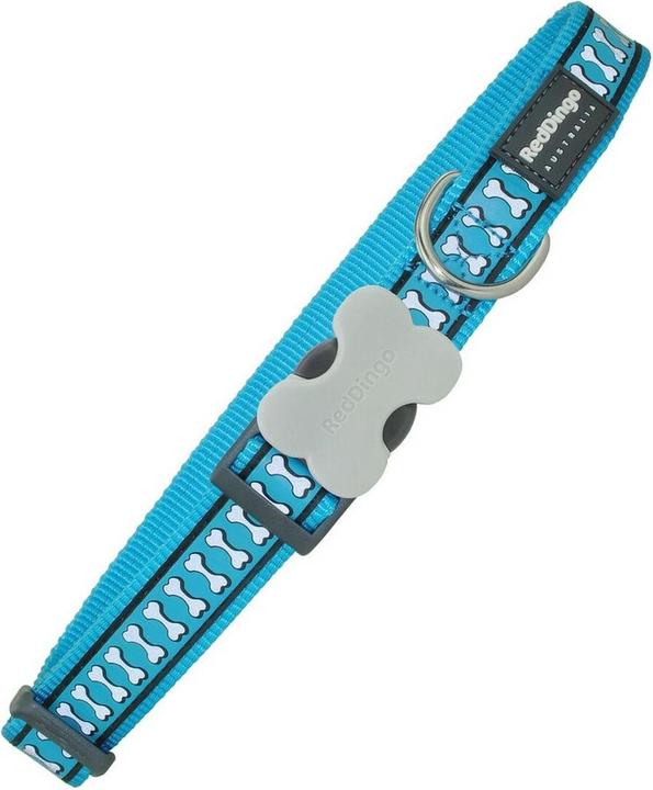 Produktbild Red Dingo Hundehalsband Knochen Reflektierend Turquoise 24-37 cm (Hund)
