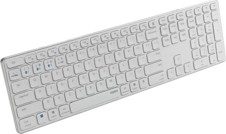 Immagine prodotto Rapoo Kabellose Multimodus Tastatur E9800M, DE-Layout, Bianco (DE, Senza fili)