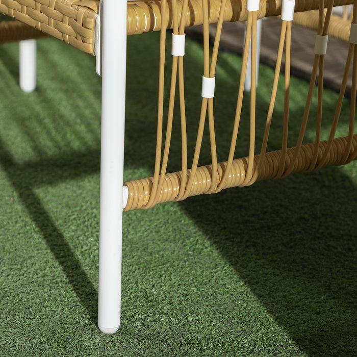 Produktbild Swisshandel24 3er Set Rattan Gartenmöbel-Set, Gartengarnitur mit 2 Gartenstühle, Gelb+Creme