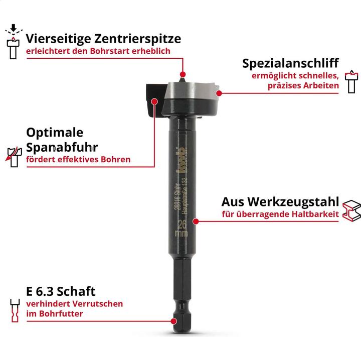 Image du produit kwb Mèche à bois, 706426, 26 mm (26 mm)