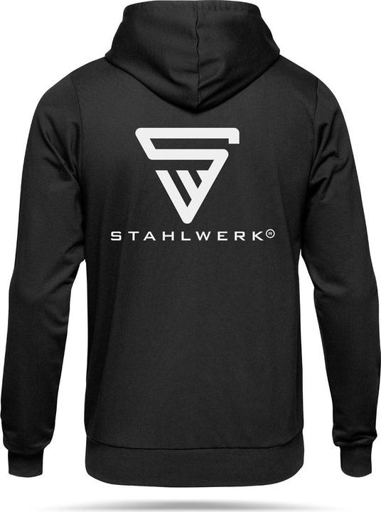 Produktbild Stahlwerk Hoodie Kapuzenpullover Kapuzenpulli mit Reissverschluss in Schwarz Gr.M (M)