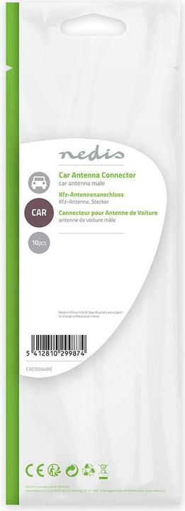 Image du produit Nedis Connecteur antenne voiture droit cuivre 50 ohm press on metal argent 10 pieces Ums (Câble d'antenne)