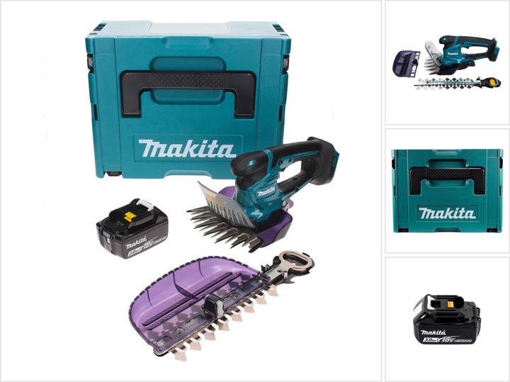 Produktbild Makita DUM 604 F1XJ Akku Grasschere 18 V mit Gras- und Strauchscherblatt + 1x Akku 3,0 Ah + Makpac (Akkuheckenschere)
