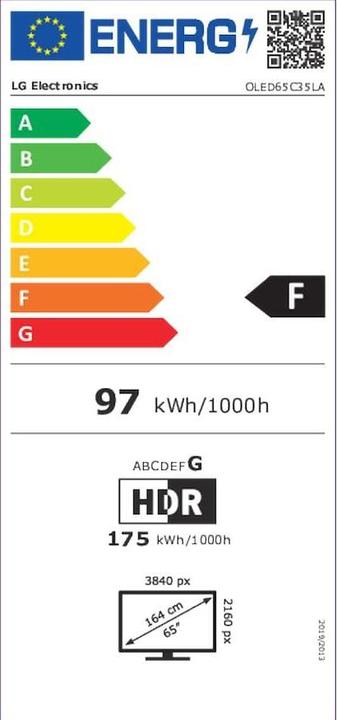Etichetta energetica LG OLED65C35LA (65", C3, OLED, 4K, 2023)