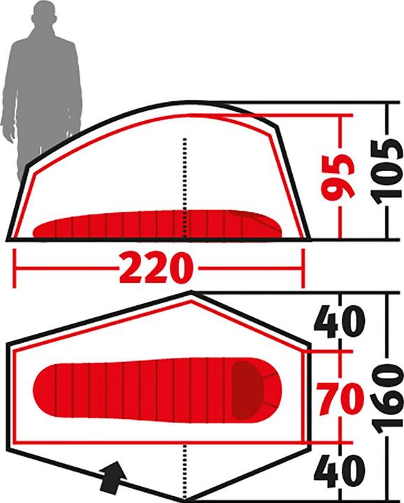 Immagine prodotto Wechsel Tenda Venture 1 Travel Line (Tenda a cupola, 1.95 kg, 1 persona)