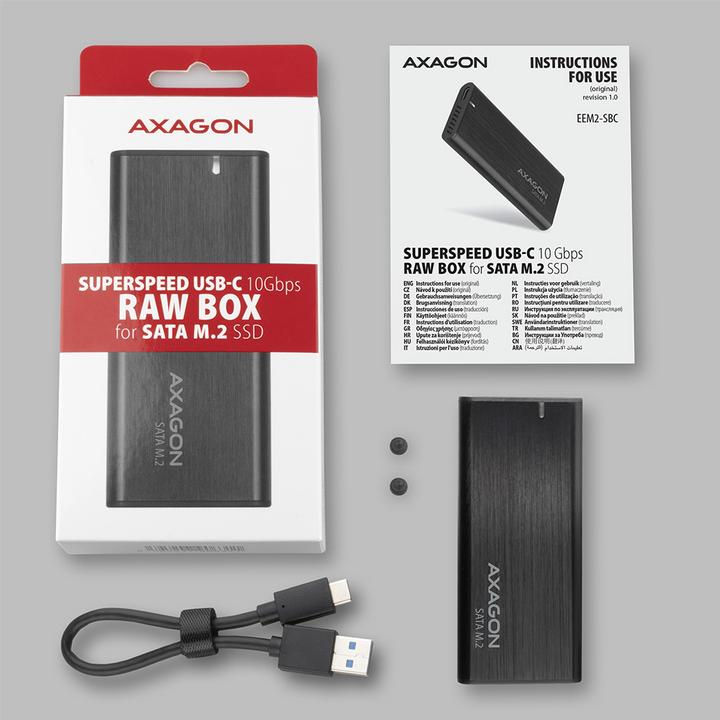 Actual product image Axagon EEM2-SBC external enclosure for M.2 SSDs USB-C 3.2 Gen 2 (M.2)
