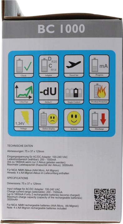 Produktbild Panasonic Technoline BC 1000 Ladegerät mit Eneloop AA Mignon Akkus und Akkubox (Ladegerät inkl. Akku)