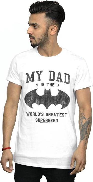 Actual product image Mens Batman My Dad Is A Superhero T-Shirt (XL)