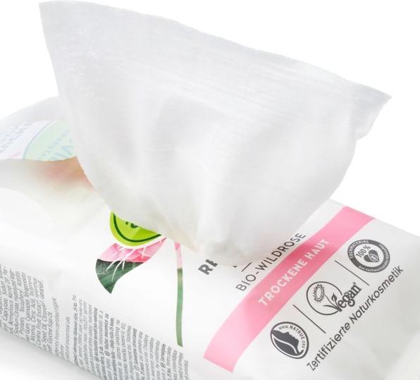 Actual product image dm alverde Organic Wild Rose Cleansing Wipes (Cleaning cloths)