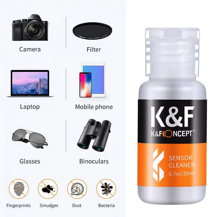 Image du produit K&F Concept Kit de nettoyage du capteur 24 mm pour appareil photo reflex numérique ou SLR Full-Frame