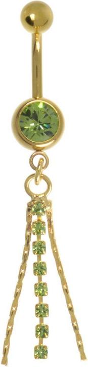 Produktbild Bijouteria Bauchpiercing (Chirurgenstahl 316L, Kristall, PVD Beschichtung (goldfarbig))