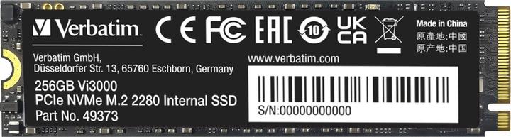 Actual product image Verbatim Vi3000 (256 GB, M.2 2280)